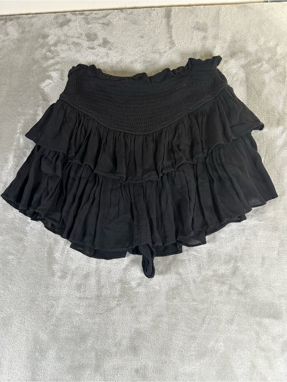 Mustard seed Black Tiered Ruffle Mini Skirt - Picture 13 of 13